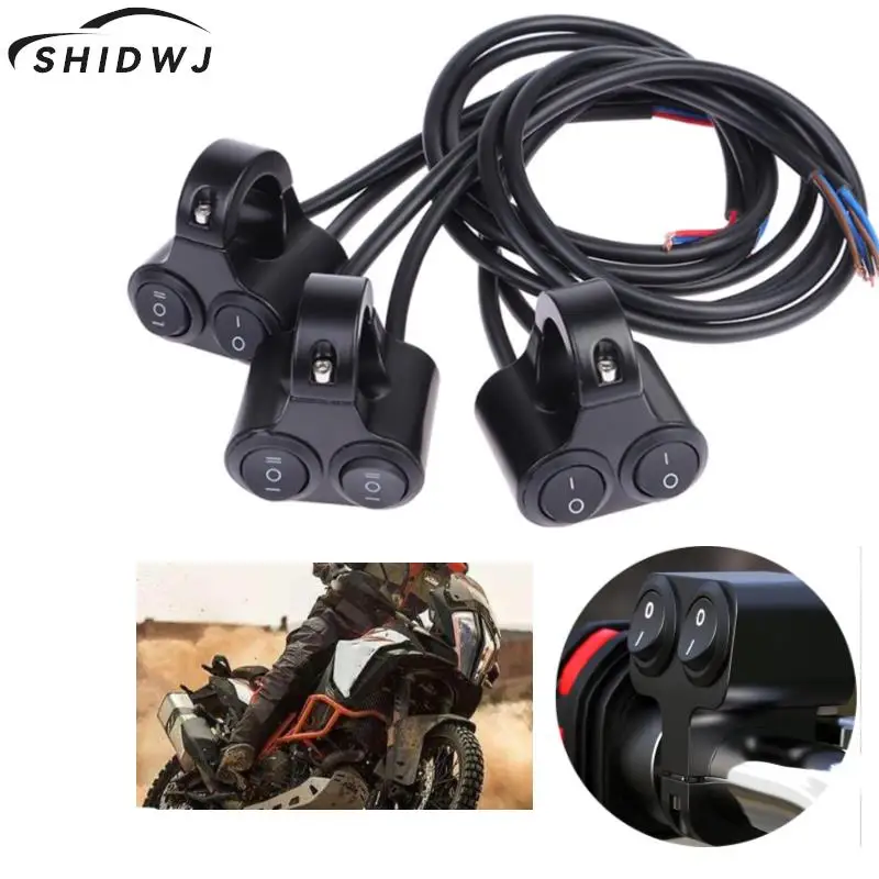 

7/8" 22mm Aluminum Alloy 12V Motorcycle Handlebar Control Switch Dual Button Control Headlight Flasher Speaker Switch 2 Choice