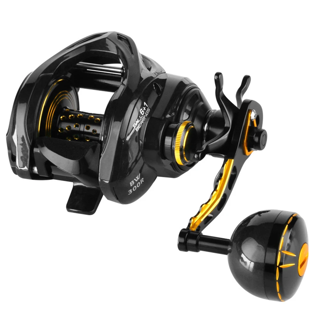 

Carbon Fiber Baitcasting Reel 6+1BB Baitcaster Reel Fishing Reel High Speed 6.3: 1 Gear Ratio Magnetic Brake System