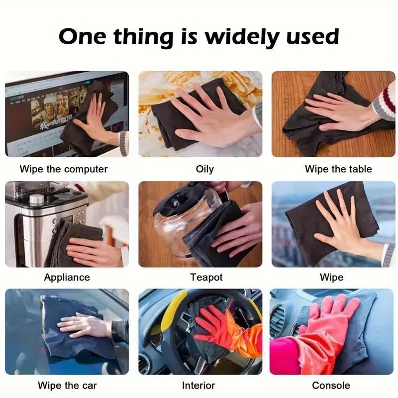 5pcs Magic Cleaning Cloths Reusable Microfiber Washing Rags Car Window Mirror Wipe Towels Rag Household Kitchen Clean Tools