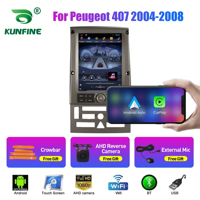 car radio Android auto for 2004-2008 PEUGEOT 407 Stereo bluetooth