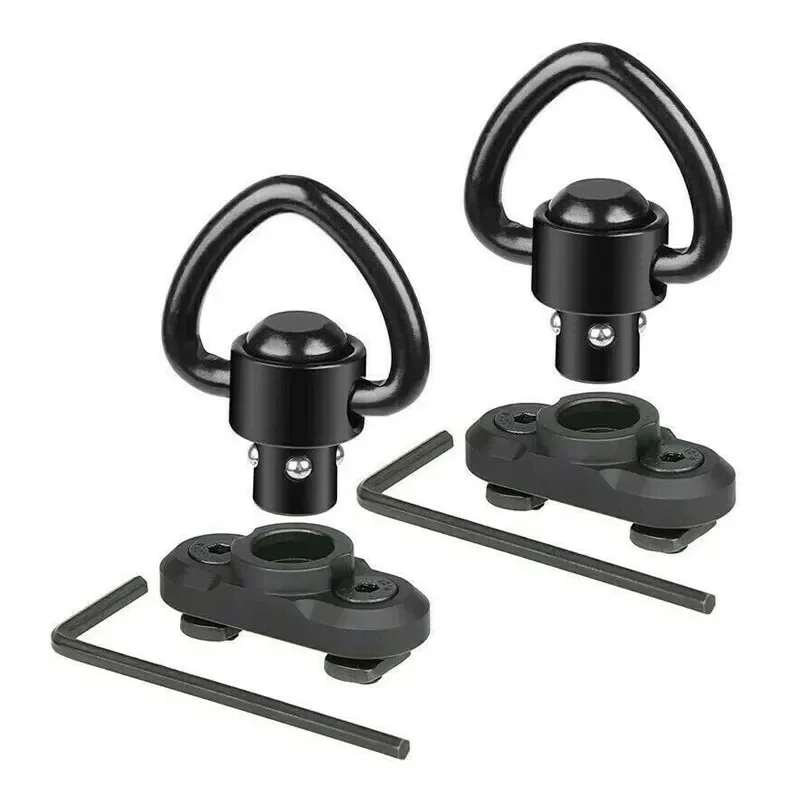 Tactical Rifle Sling Swivel Ring Quick Release QD Sling Buckle 1.25" Loop 20mm Rail Mlok Base Mount for Handguard Accessories