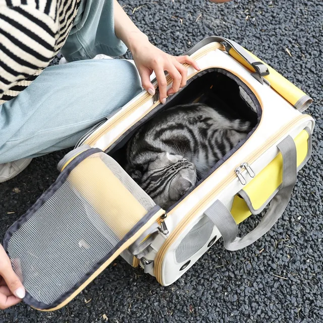 Portable Dog And Cat Bag, New Pet Bag, Summer Cat Outdoor Bag, Large Capacity Breathable Single Shoulder Diagonal Cross Bag 6