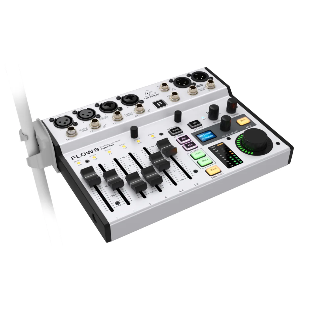 BEHRINGER-flow8 8 입력 디지털 믹서, 블루투스 오디오 및 앱 제어 내장 10x2 채널 USB 컴퓨터 오디오 인터페이스