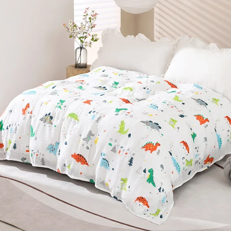 150x200CM Baby Summer Cool Blanket Bamboo Cotton Breathable Sweat-absorbing Double Gauze Blanket Home Children Adult