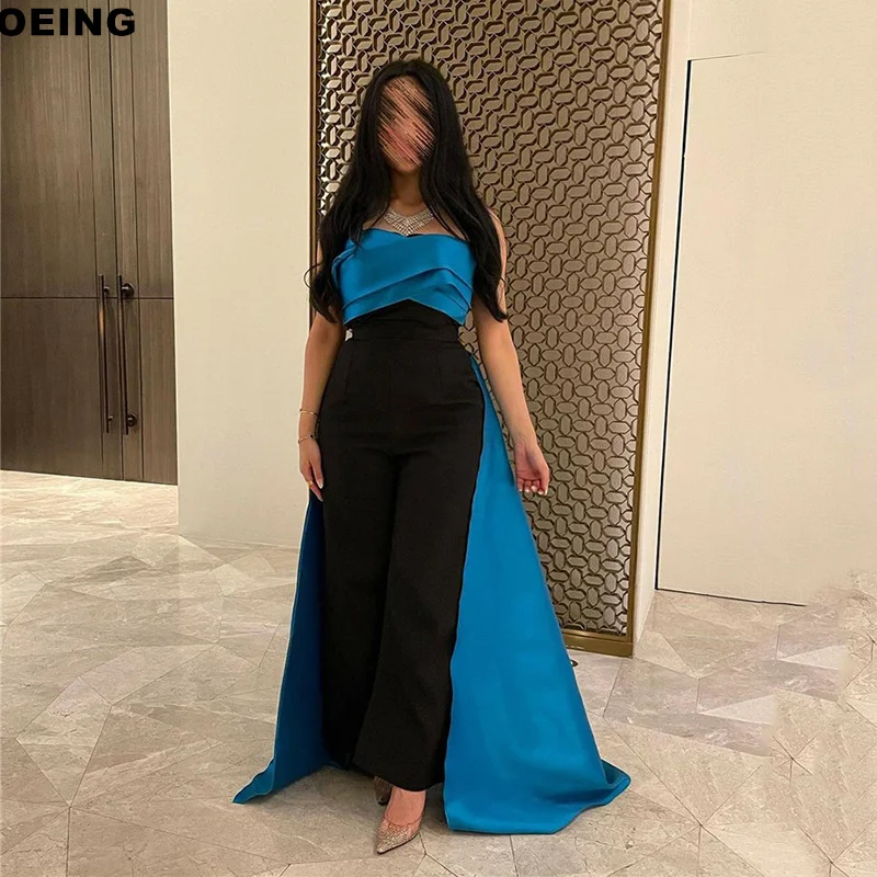 

OEING Contrast Color Prom Dresess Simple Strapless Elegant Pants Evening Dress Special Occasion Gowns Vestidos De Novia