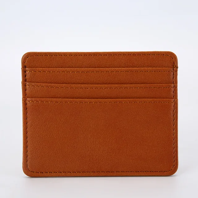PU thin card holder multi-purpose student card holder female bank card holder credit card holder portable holder Brown2