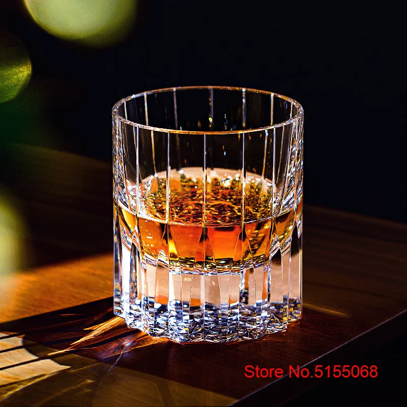 Modern Upscale Asterism Old Fashioned Whiskey Tumbler Hand Carve Kaleidoscope Crystal Whisky Collins Highball Glass XO Wine Cup Glass Cup