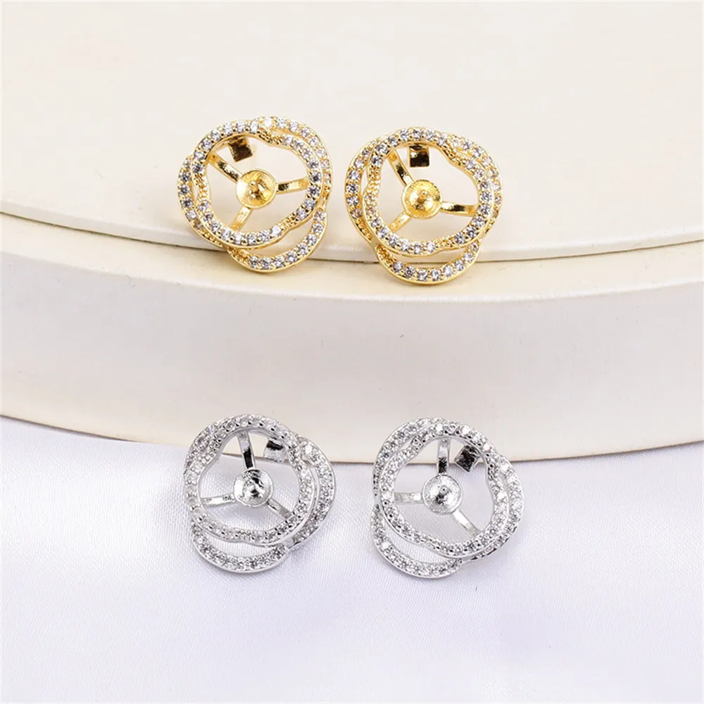 Domestic 14k Gold Plated Color-preserving Geometric Shaped Earrings DIY Accessories Fashion