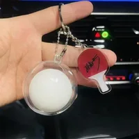 Chinese Table Tennis Racket Signature Keychain Table Tennis Souvenir Pendant Wang Chuqin Sun Yingsha Art Signature Cute Keychain 2