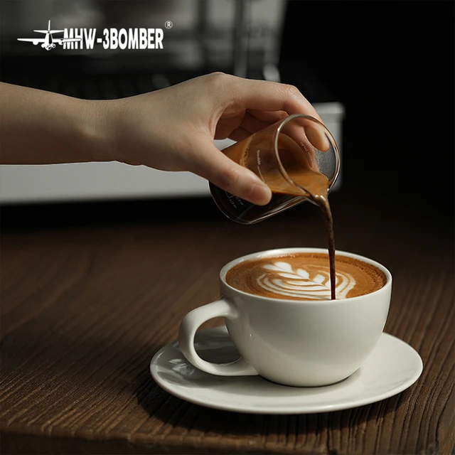 Mhw-3bomber Ceramic Latte Art Cup And Saucer Set Espresso Coffee Cups  Microwave And Dishwasher Safe Home Barista Accessories - Coffee Cups -  AliExpress