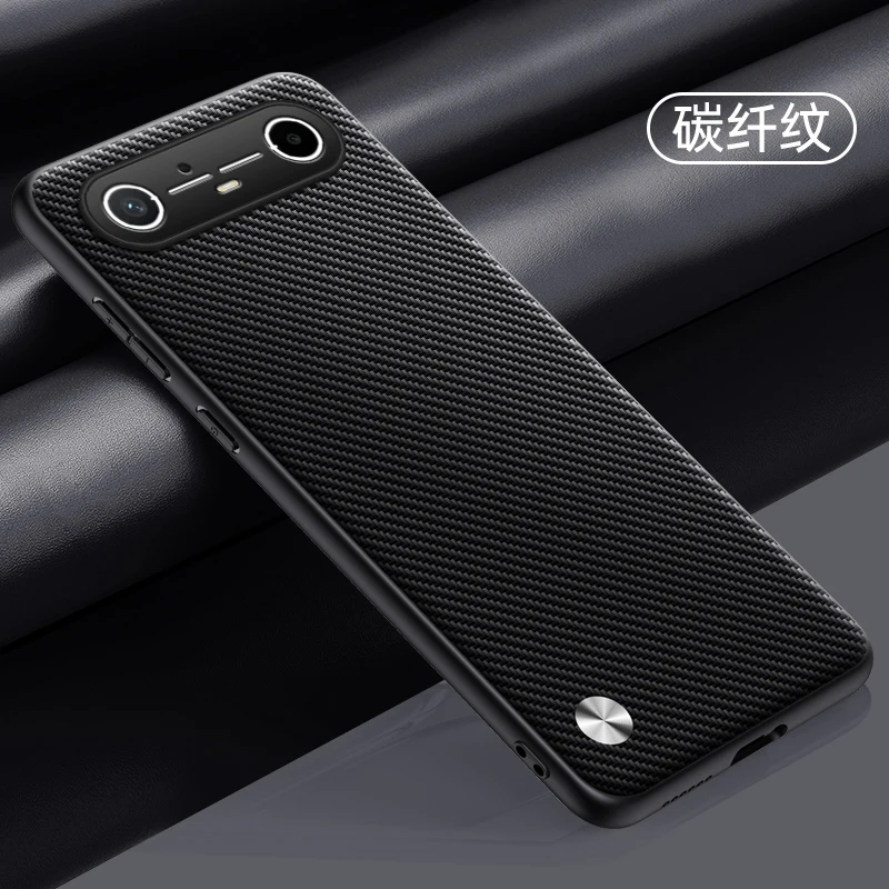 Carbon Fiber PU Leather Anti-Shock Case for TECNO Spark & Pova Series