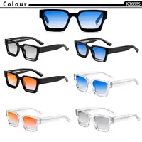 CATERSIDE Nouvelles Lunettes de Soleil Épaisses pour Hommes, Monture Carrée, Verres Dégradés, Lunettes de Soleil de Luxe pour Femmes, Cadeau Idéal pour Voyages en Extérieur, Protection UV400 4