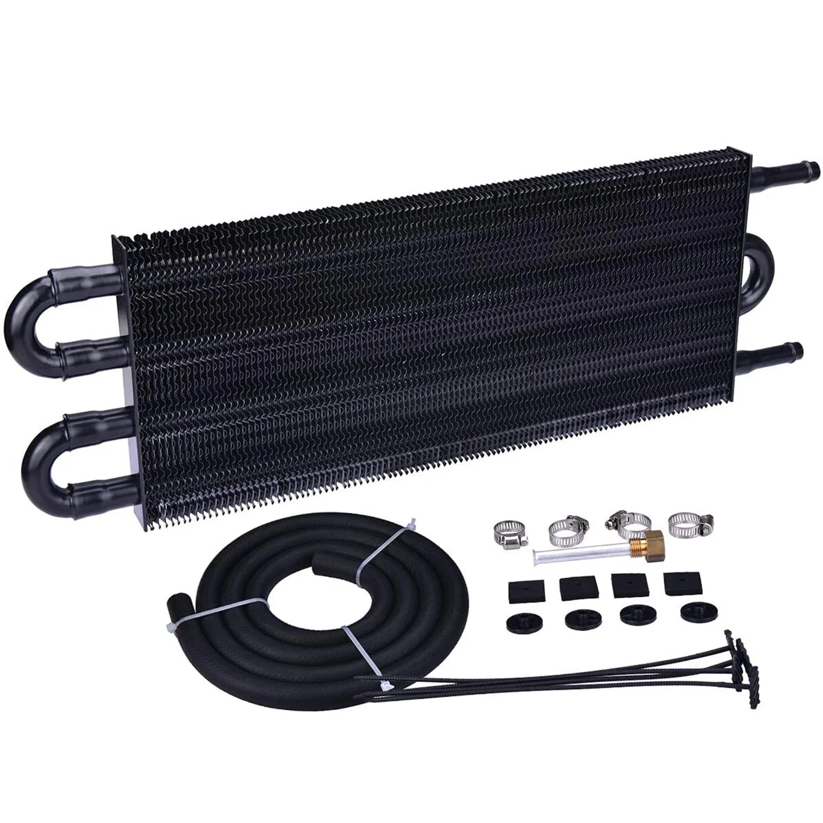 Universal 4-Row Transmission Oil Cooler Kit – Aluminum Alloy Radiator with Hose & Mounting Hardware | Engine & Transmission Cooling Upgrade 3