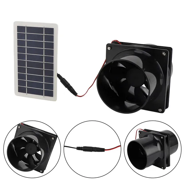 Ventola Solare 10W 12V Per Pannelli - Kit Ventilazione Ad Energia Solare Per Animali - Foto 2