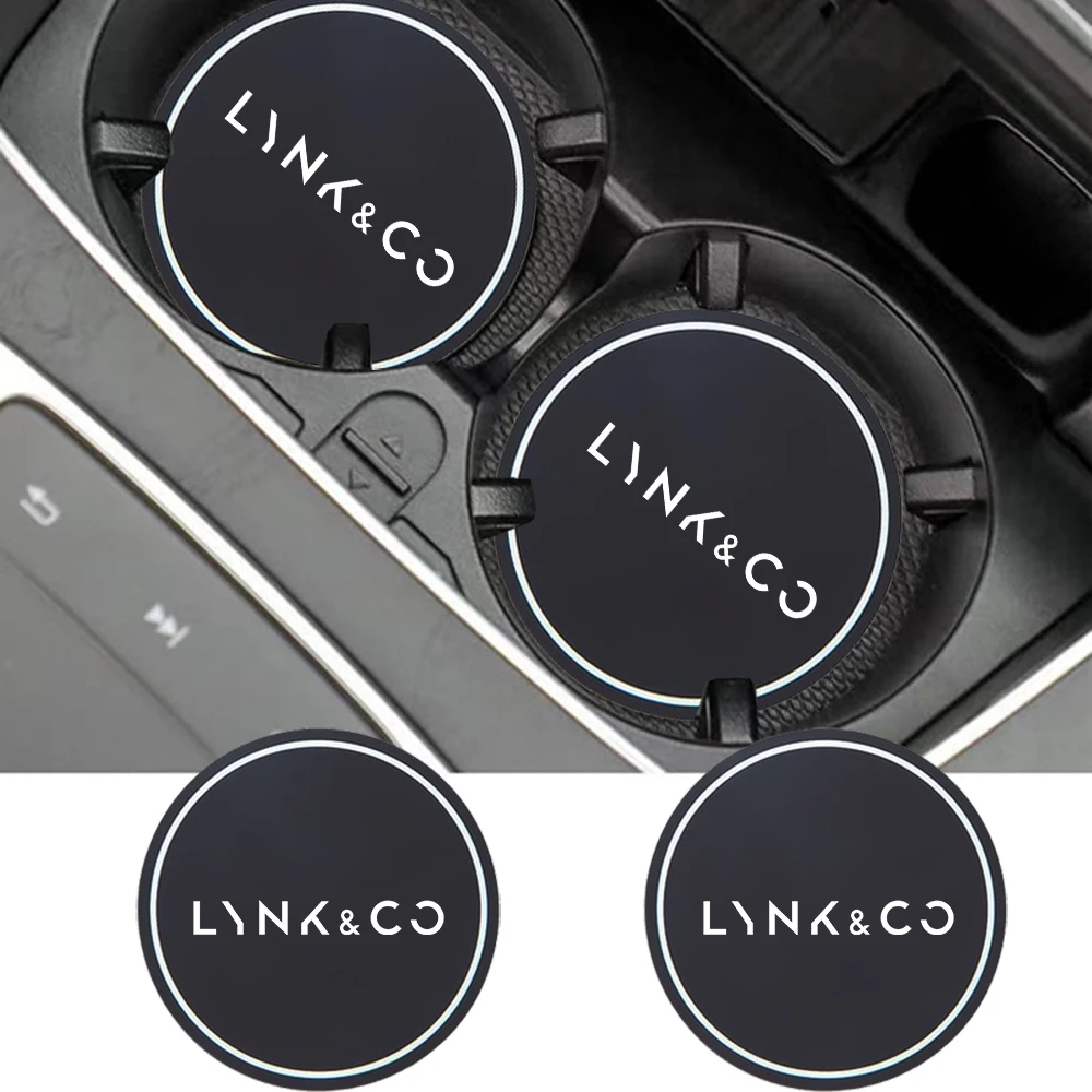 For Lynk & Co 05 01 02 03 06 Lynk&Co Non-slip Car Water Cup Pad Rubber Mat for Bottle Holder Coaster Auto Interior 2 pcs