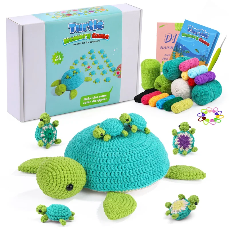 MIUSIE Crochet Kit for Beginners,Memory Matching Game,Crochet Start Kit with Step-by-Step Video Tutorials,Crochet Accessories