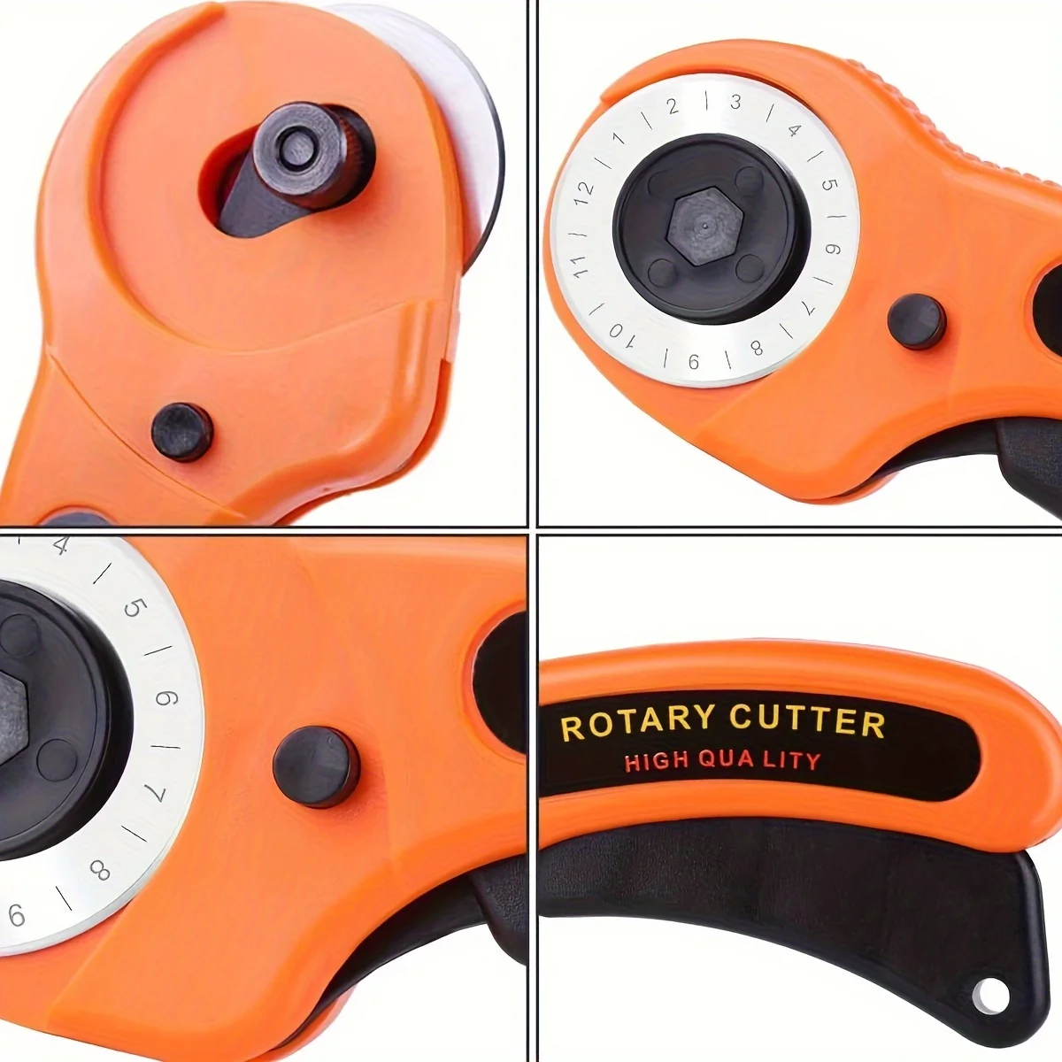 Rotary Cutter Set 45mm Fabric Cutter Replacement Blades Ergonomic Rotary Fabric & Squeeze Trigger Quilting Sewing Crafts