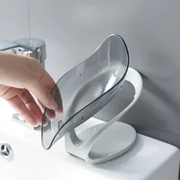 Bathroom Soap Holder Leaf Shape Dish Soap Kitchen Sponge Soap Box Storage Non-slip Drain Soap Case Container Bathroom accessorie 3
