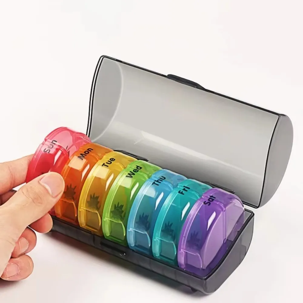 Compact 7-Day Travel Pill Organizer with Daily Medication Compartments