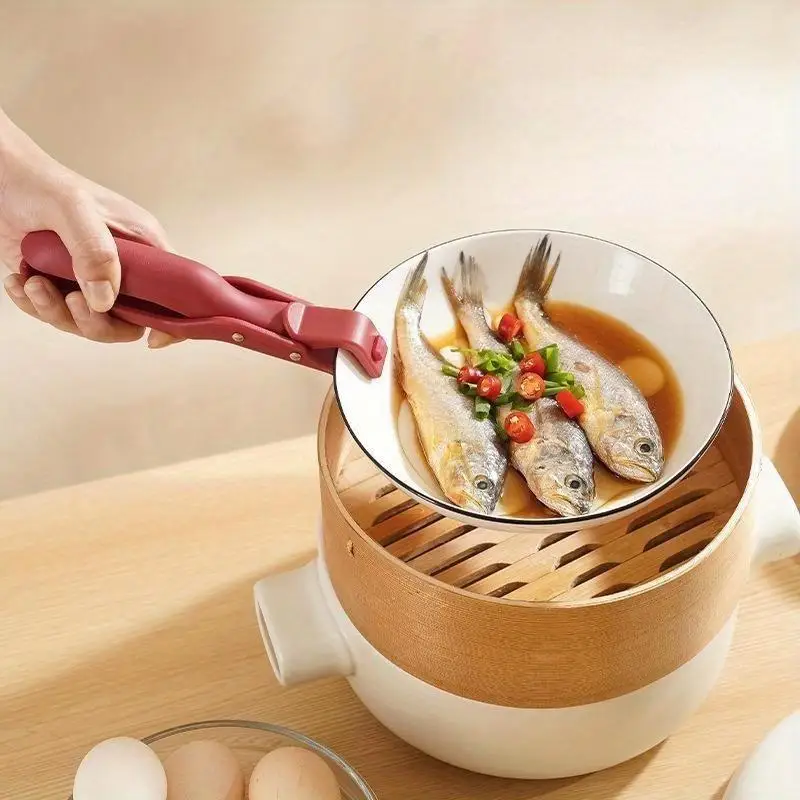 Creative Silicone Anti Scalding Tray Holder Bowl Holder Multifu Tray Holder Anti Slip Home Kitchen Silicone Anti Scalding Clip