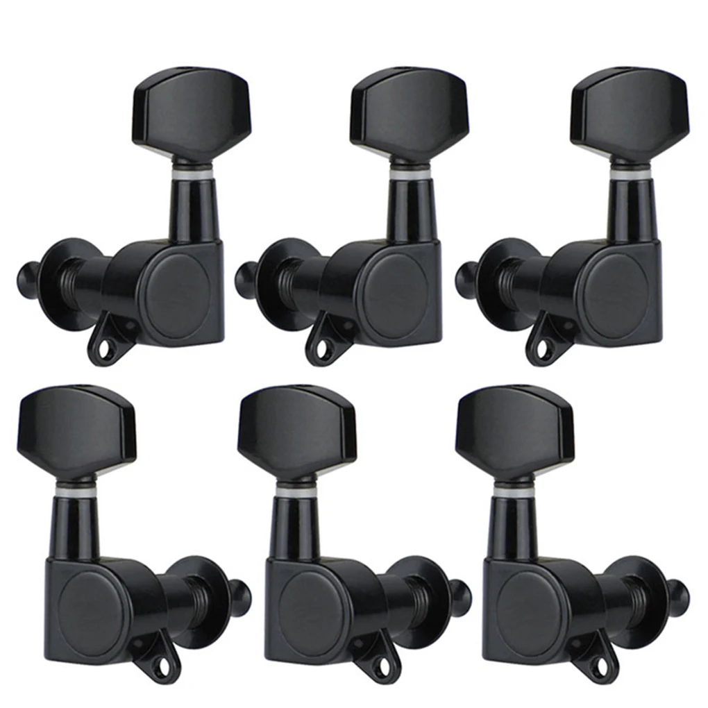 

6 шт. полузакрытые колышки для струн гитары, машинка для тюнинга акустической электрогитары, колышки для тюнинга 3R, серебристые