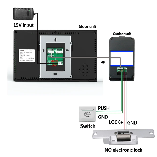 Sistema de portero automático para puerta, videoportero LCD de 7 pulgadas  con cerradura de golpe eléctrica
