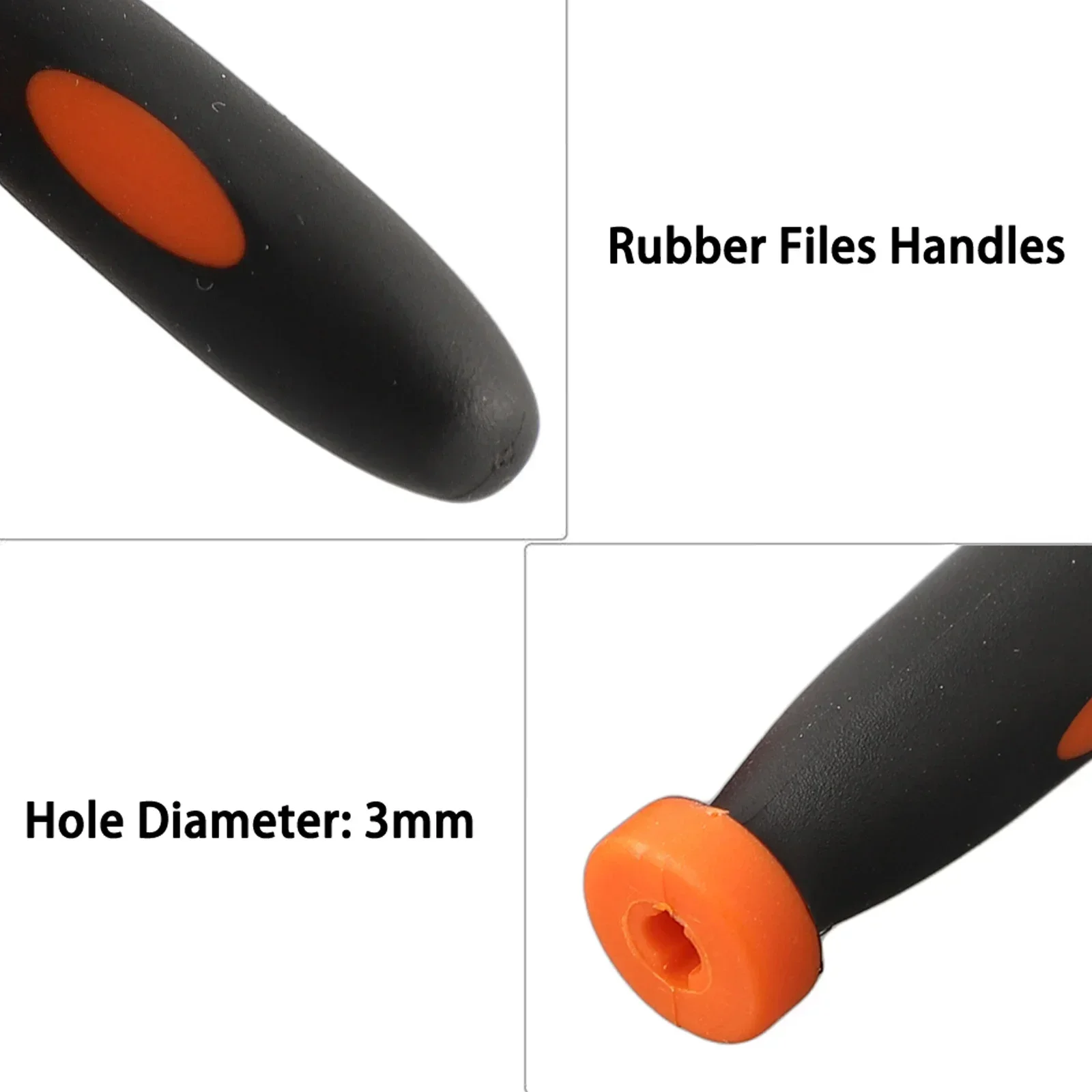 Wood File Handle 10Pcs Rubber Files Handles Files Supplies 2.36Inch 3mm Hole Diameter Wood File Handle Replacement