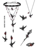 MASW Original Design Hiphop Cool Hot Girl Style Red Flower Black Bird Dangle Earrings For Women Gift Modern Jewelry Accessories 2