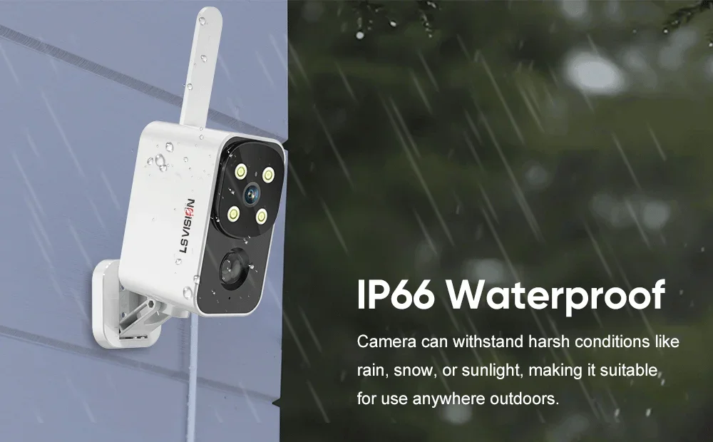 4MP Wifi Camera Solar Outdoor 180°Pan Rotation 4G SIM Security Cameras PIR Human
