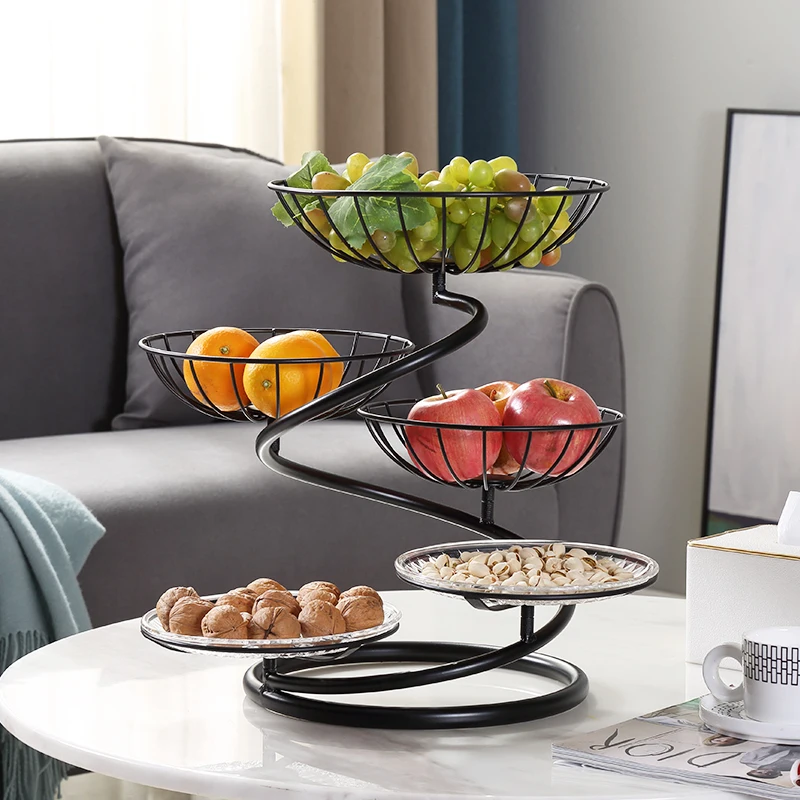 

Multi-layer fruit plate creative home living room afternoon tea dessert cake rack modern simple luxury candy dry fruit plate
