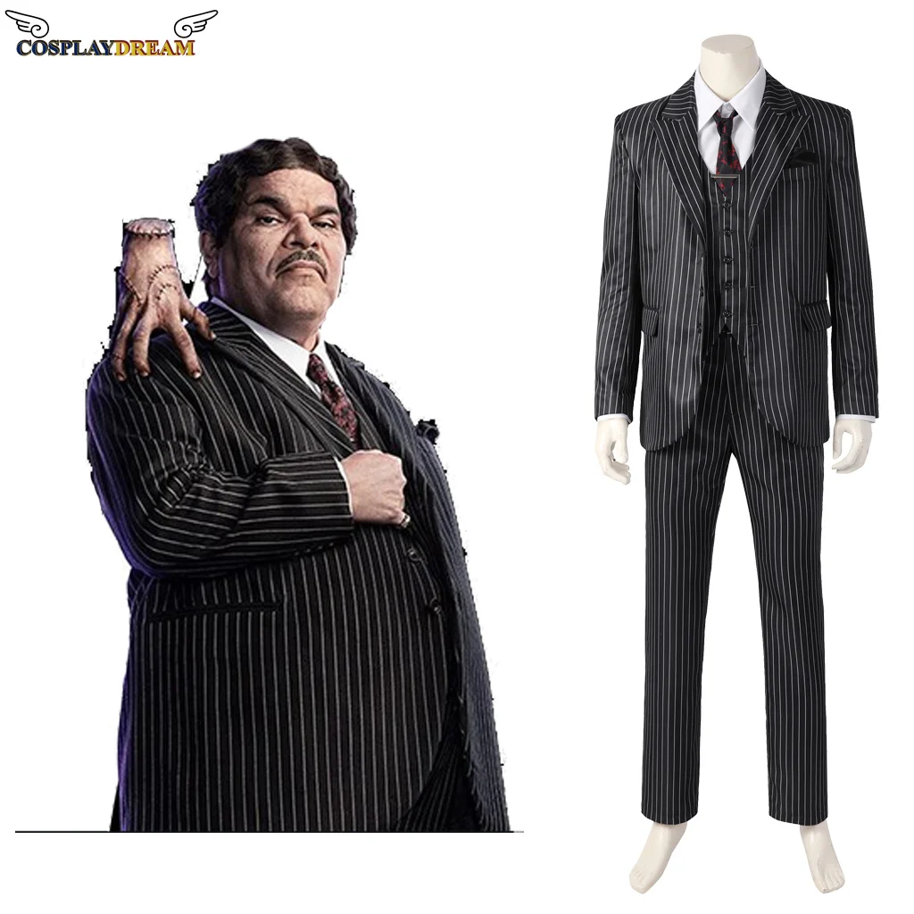 Wednesday Addams Cosplay Gomez Addams Costume Uniform Halloween Outfit Men  Coat/Shirt/vest/Pant/ tie full set Party Uniform - AliExpress