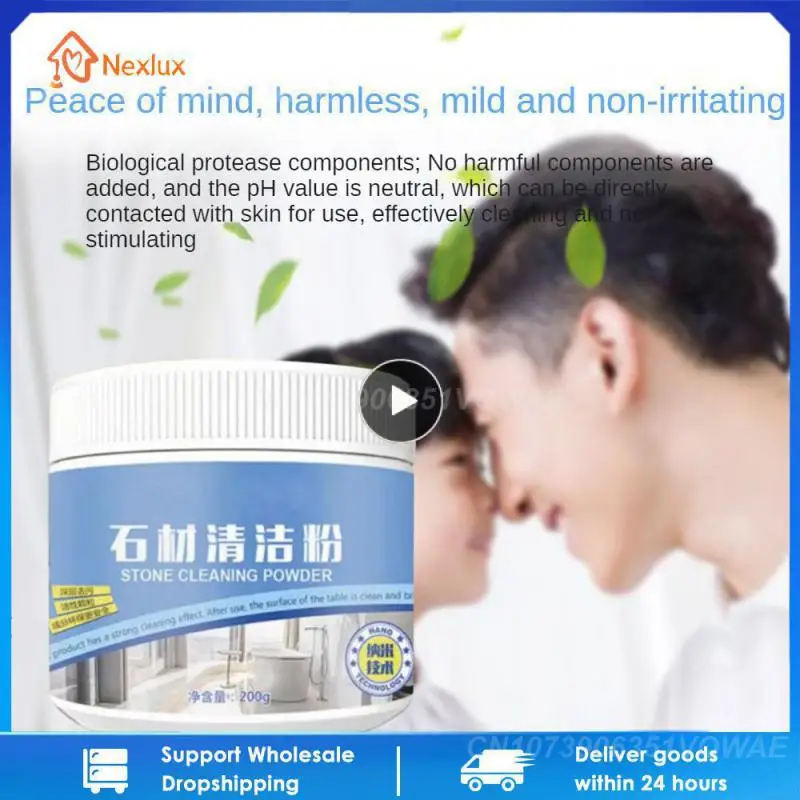 Purified Oil Stain Remover 200g Kitchen Cleaning Agent Easily Granite Stone Stain Remover Powerful Hot White Powder All-purpose