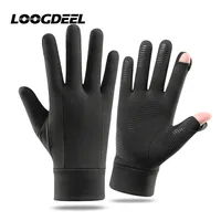 LOOGDEE Warmth Cycling Gloves Winter Flip Finger Touch Screen Outdoor Windproof Anti-slip Running Climbing Warm Ski Inner Gloves 1