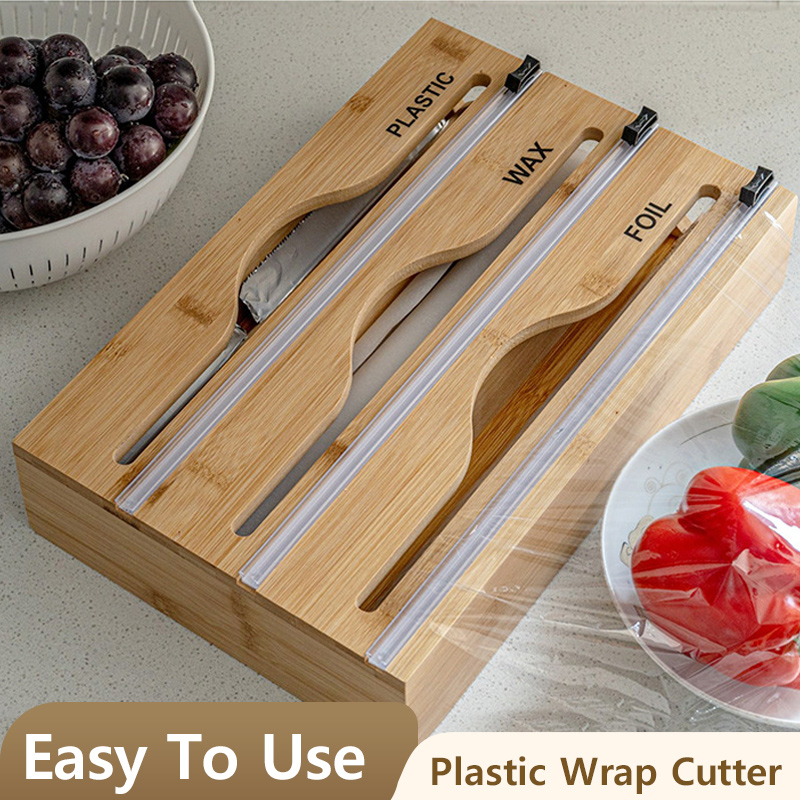 1pc Storage Box, 2 In 1/3 In 1 Bamboo Storage Bag Organizer, Multipurpose Fresh-keeping Bag Box With Cutter