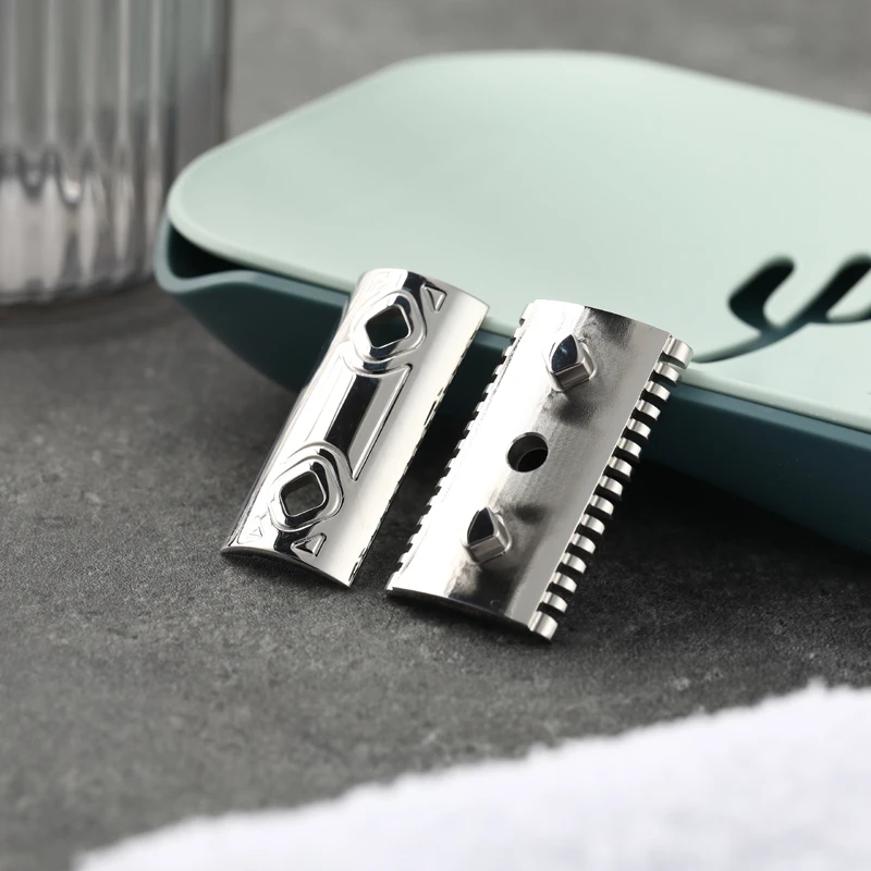 YAQI Harlequin 316 Stainless Steel Polished Safety Razor Head with 0.90mm Blade Gap