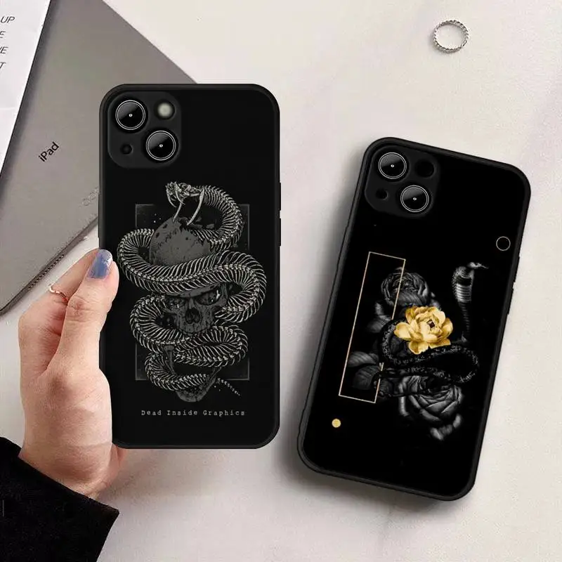 Buducoost Hand Snake Flower Snake Phone Case Per Iphone 13 12 11 Pro Max X Xr Xs Mini 7 8Plus 2020 Se Cover A Copertura Totale Del Telefono