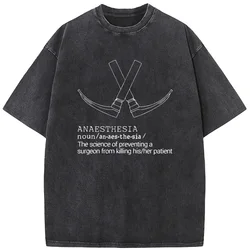 Humorous Anaesthesia Science Graphic T - Shirt - Premium 230g Washed Fabric - M (Black)