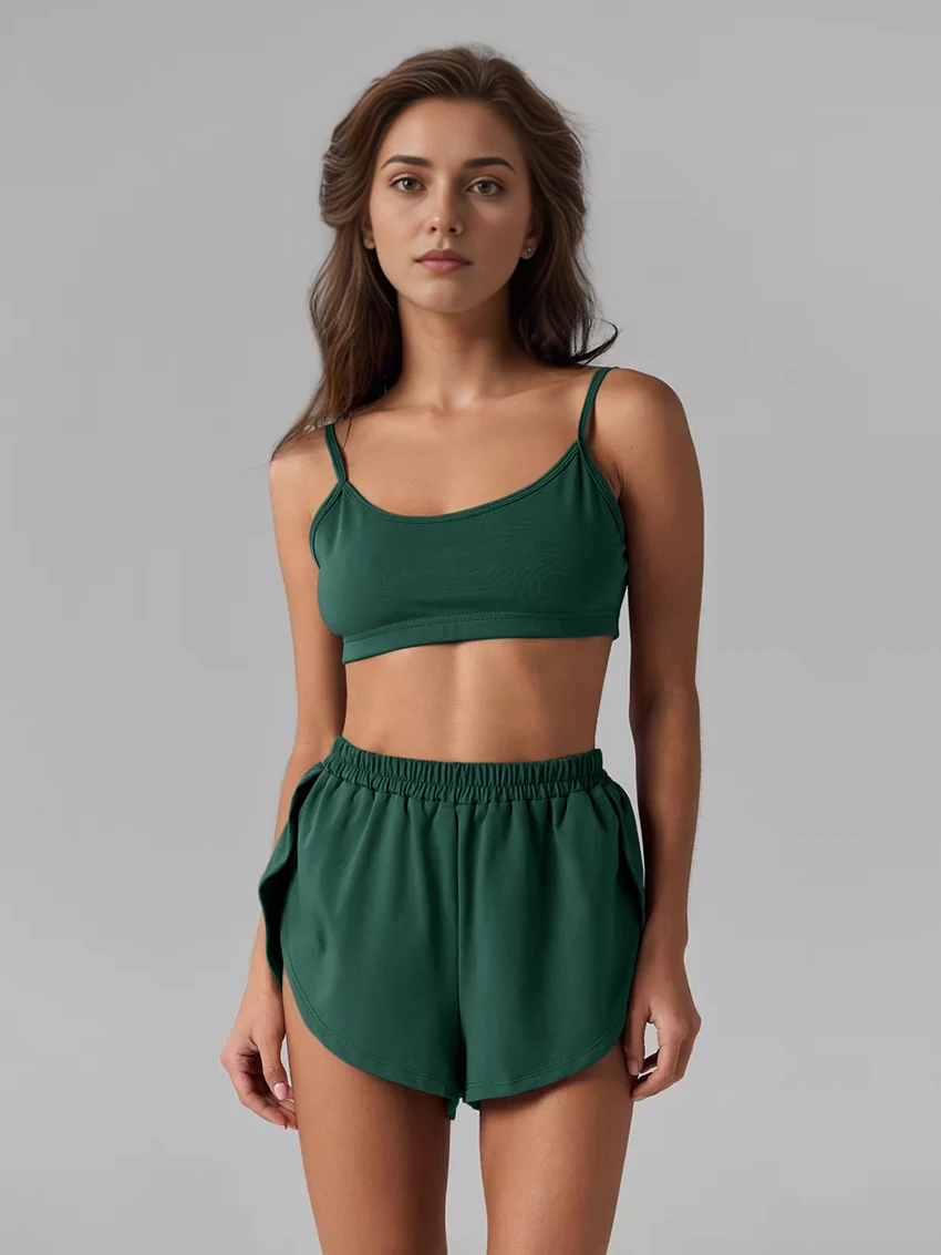Marthaqiqi Sexy Female Nightwear Set Sexy Spaghetti Strap Sleepwear Sleeveless Tank Tops Pajama Shorts Summer Women Nightie Suit