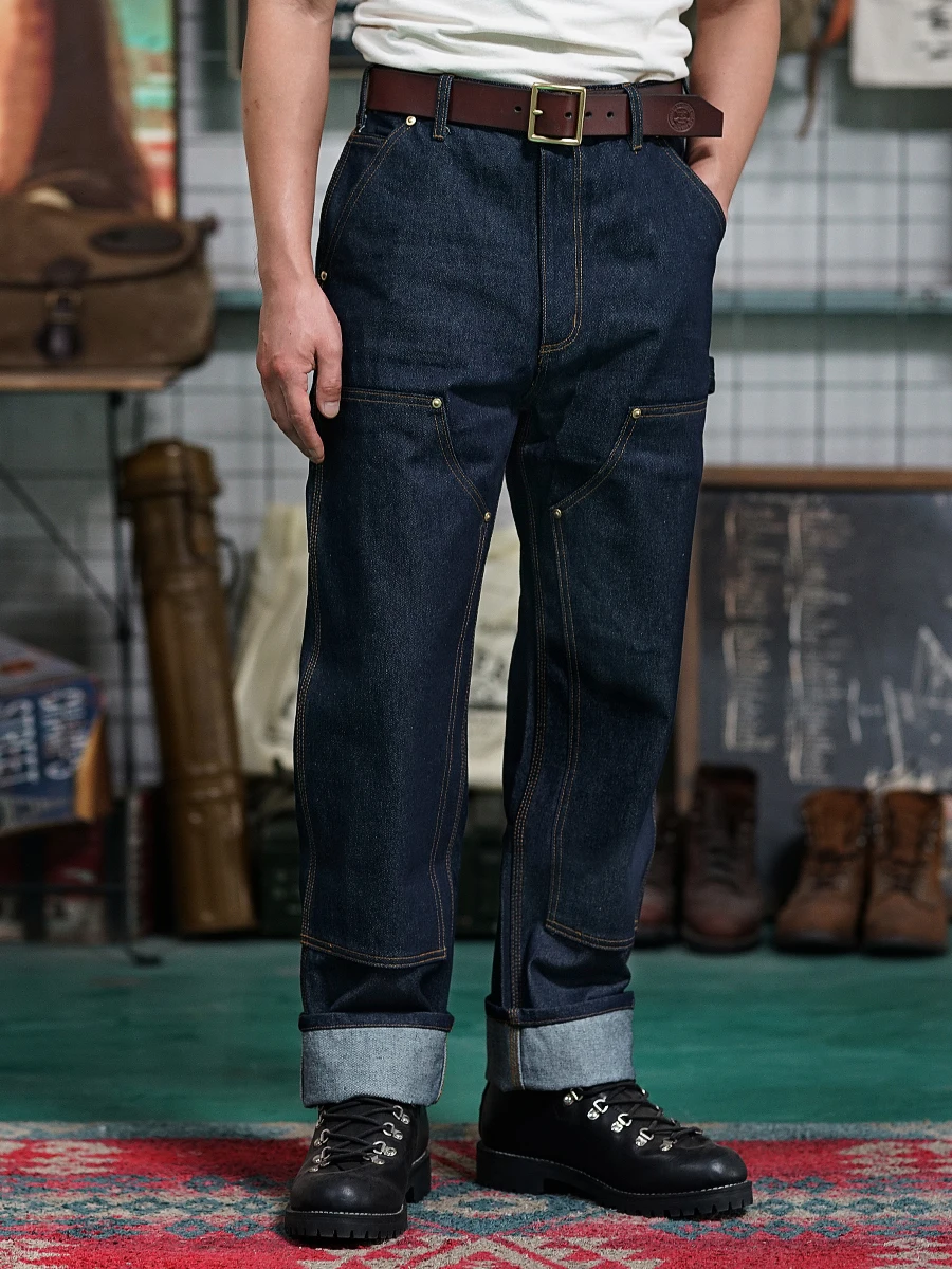 Men's Jeans 15oz High Waist Original B01 Carpenter Pants Vintage Workwear  Outfit for Men