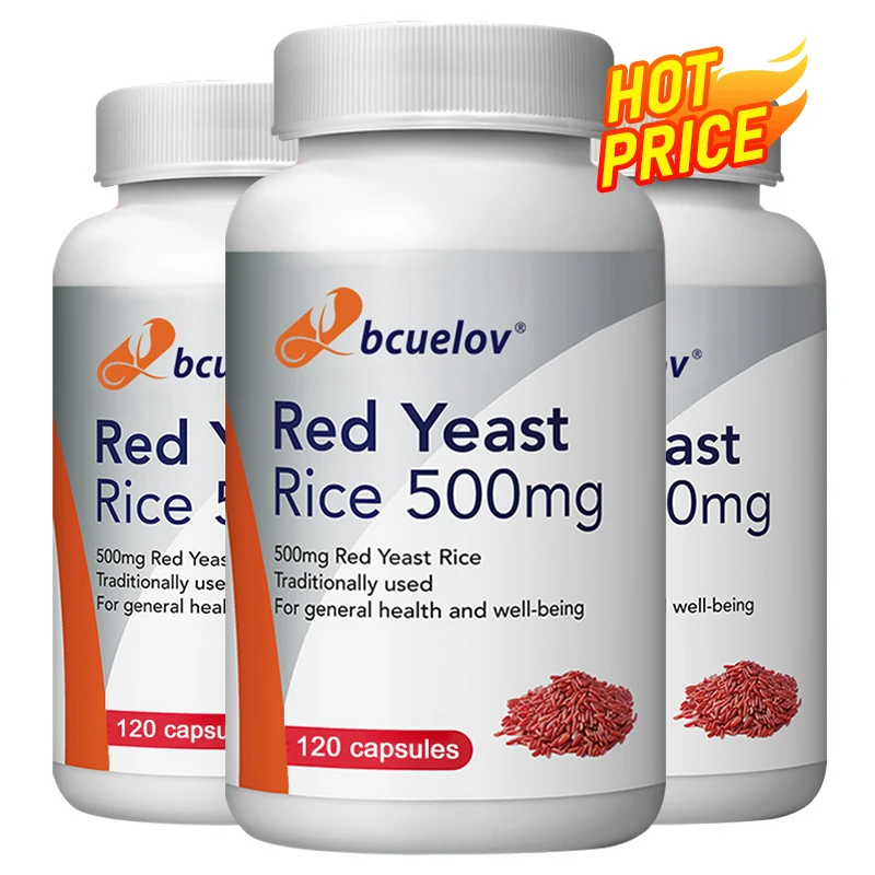 BCUELOV Red Yeast Rice Supplement-Regulate blood lipids, protect cardiovascular health, anti-oxidation, intestinal health