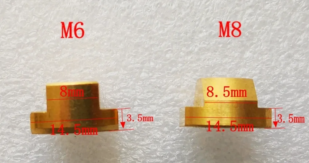 Hydrofoil Mounting T Nuts M8 / M6 Brass for Hydrofoil Tracks Outdoors Surfing Accessories 4Pcs