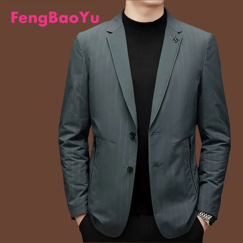 

Fengbaoyu Winter Light Down Jacket Suit Men Short Youth Leisure Thick Warm Suit Jacket Fashion Temperament Quality Men's Wear