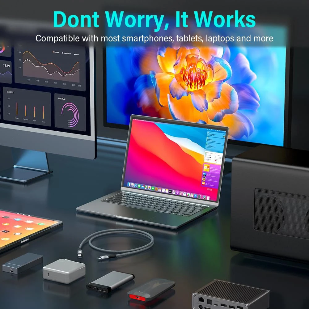 Ʈ 3/4 ̺ USB C to C, 40Gbps  , 8K ÷, 240W PD , Ʈ ŷ  SSD ޴
