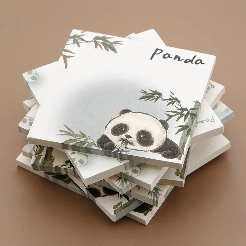 50 Sheets Student Stickers Memo Sticky Cute Cartoon Panda Notes Pads Posits Stationery Sticker Notebook Planner Message Sticker