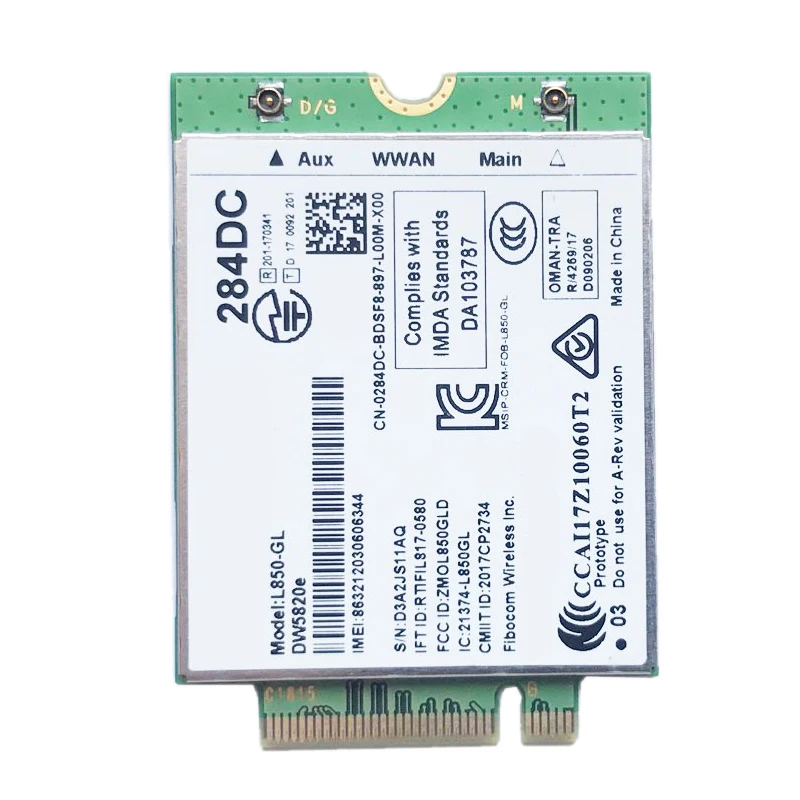 LTE 4G Card Module DW5820E L850-GL 0284DC 284DC For Dell Laptop 3500 5400