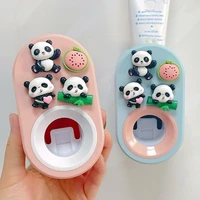 1pc Automatic Toothpaste Dispenser Creative Wall Mount and Toothbrush Holder Squeezer for Family Shower Bathroom 2