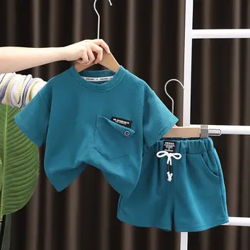 Summer Baby Boy Kids Clothes Set Children Clothing Suit Tops Short-sleeve T-shirt Pants 2pcs/set Sport Infant Clothing 1