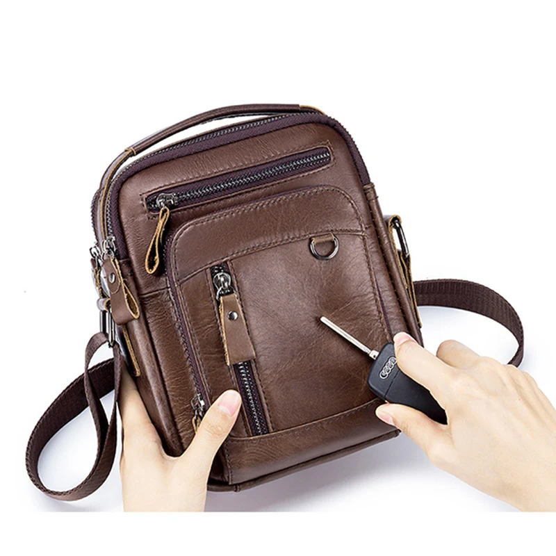 

Top Layer Cowhide Gifts Crossbody Bags Multifunctional Foreign Trade Trend Men's Bag 2023 New Model Travel Package Dropshipping