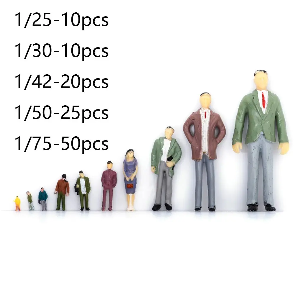 10/20/25/50pcs 1:75/1:50/1:42/1:30/1:25 Scale Toy Figures Hand-made People Figures ABS Model DIY Character Building Passengers - 6