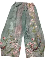 Plus Size 1XL-5XL Women Fashion Floral Printed Pleated Wide Leg High Waisted Pants Female Casual Pocket Loose Long Trousers - Image 4